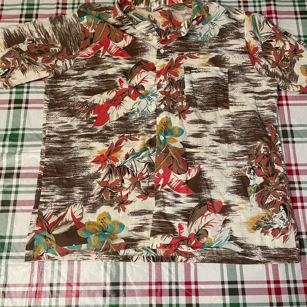 Vintage Men’s Islander Hawaiin Shirt Size Large Made In USA Short Sleeve